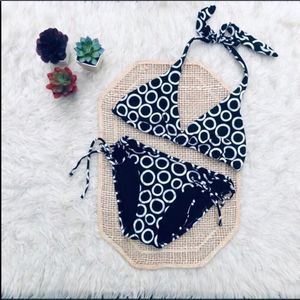 VS Black White Circle Halter Bikini Set XS/M